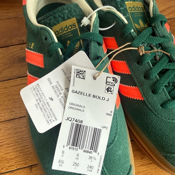 Adidas Gazelle Women's Teal and Coral Sneakers - Picture 4 of 6